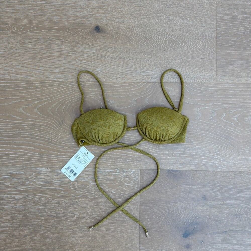 Calzedonia Bikini Top Wild Jungle Size S Bronzed Green
